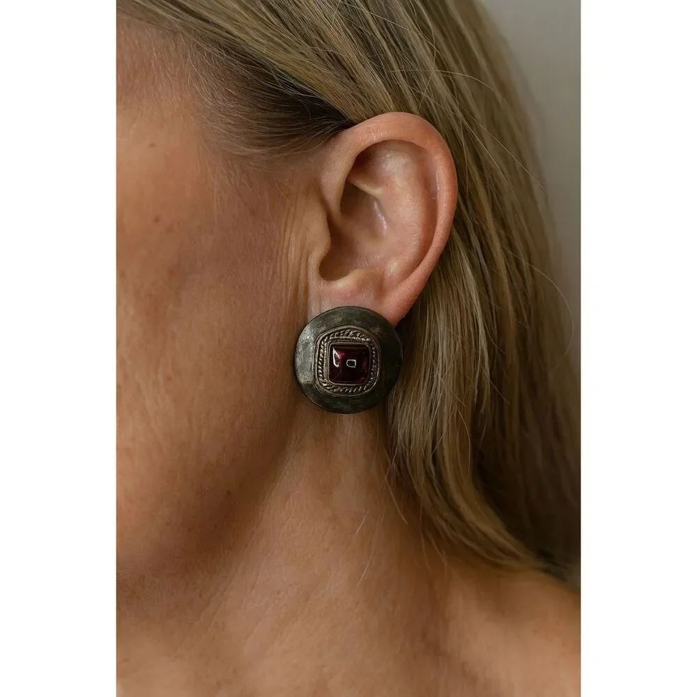 Josep Begay Navajo Indian artist vintage sterling silver earrings